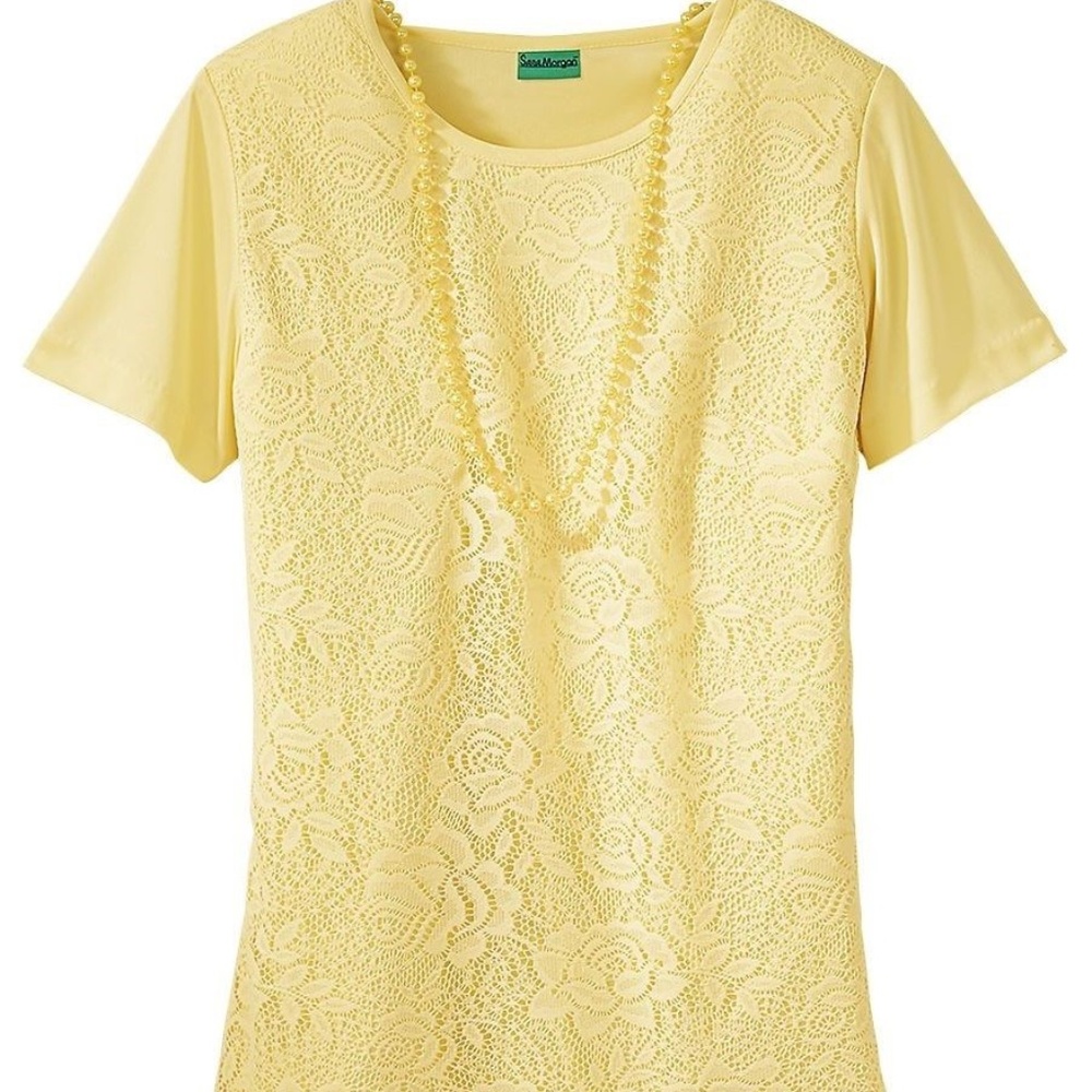 😀 3 for $20 New Sara Morgan Lace Short Sleeve Top